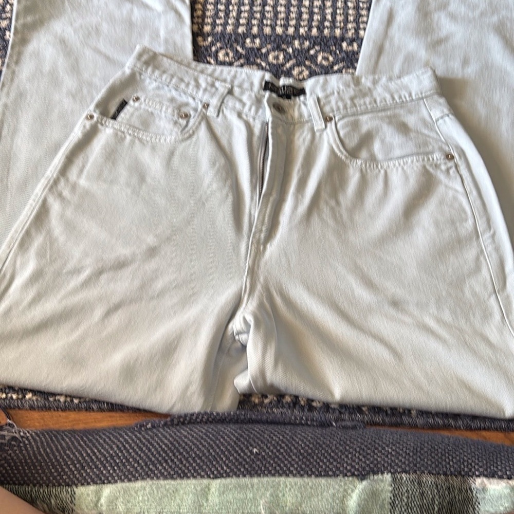 Karen Kane Blue Straight Leg Jeans Relaxed Fit